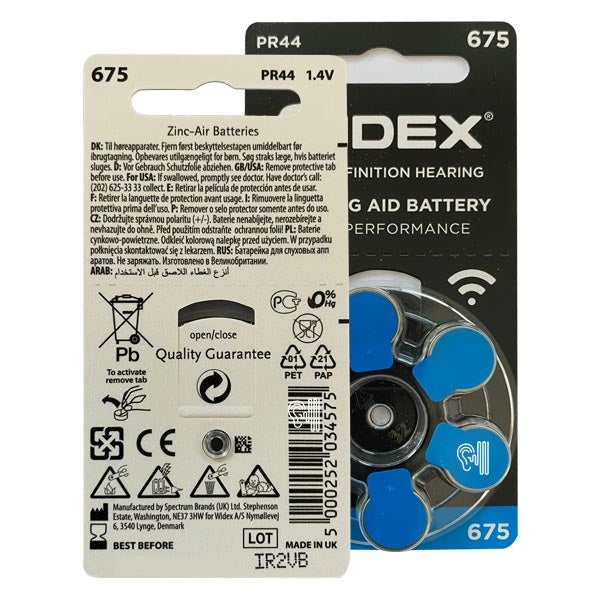 Widex batterij type 675